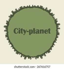 silhouette of the planet-city