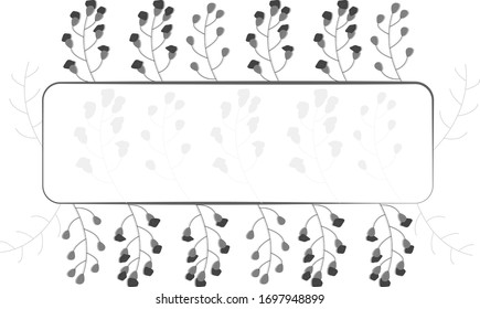 silhouette of plants on a white background.frame.vector.