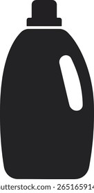 Silhouette of a plastic laundry detergent bottle.