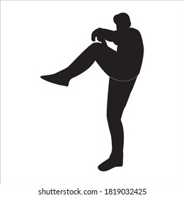 Silhouette of a Player Baseball, Vector Illustration
