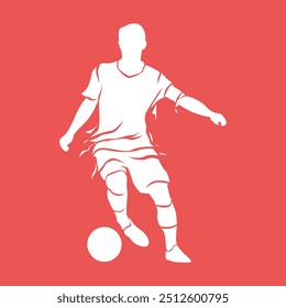 Silhouette of a Player Kicking Soccer Ball