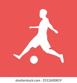 Silhouette of a Player Kicking Soccer Ball