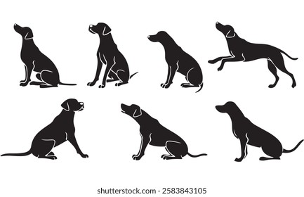 "Silhouette of Playful Dogs: A Vector Art Collection"
