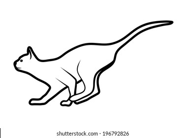 Silhouette Playing Cat Stock Vector (Royalty Free) 196792826 | Shutterstock