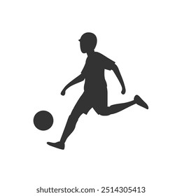 Silhouette Playing Soccer on the Field Design