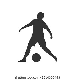 Silhouette Playing Soccer on the Field Design