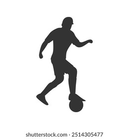 Silhouette Playing Soccer on the Field Design