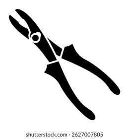 Silhouette of pliers. Pliers icon isolated on white background. Pliers icon vector illustration