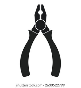 Silhouette of Pliers Tool Icon Isolated on White Background – Vector Illustration