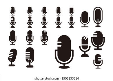 silhouette podcast logo icon vector isolated