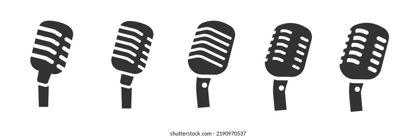 Silhouette podcast logo icon vector