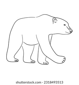 Silhouette of a Polar Bear made in sketch style. Vector illustration.