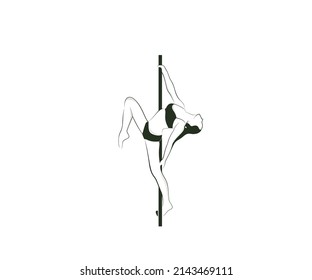 silhouette pole dance logo design