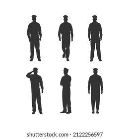 silhouette of police officer vector design on white background