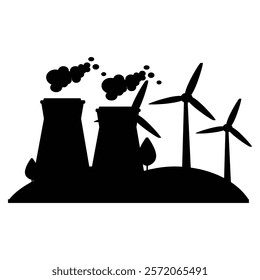 Silhouette of Pollution and Emissions from Factories and Vehicles
