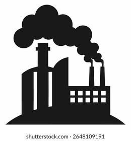 Silueta de contaminación. Icono de Vector del medio ambiente.