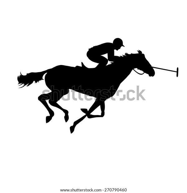 Silhouette Polo Player Horse Horse Polo Stock Vector (Royalty Free ...