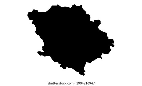 The silhouette of the Poltava region, depicted in black on a white background.