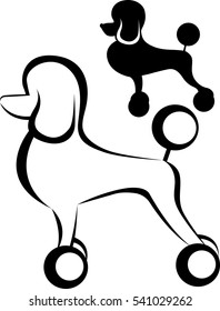 silhouette of a poodle dog vector isolated