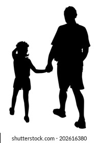 the silhouette of the Pope with his daughter vector