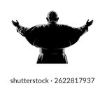 Silhouette of the Pope, rear view – vector illustration