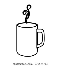 silhouette porcelain big mug with coffee
