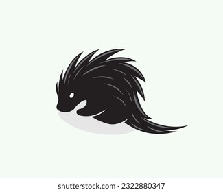 silhouette porcupine hedgehog logo icon symbol design template illustration inspiration