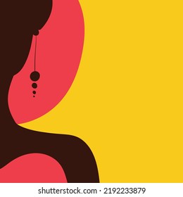 Silhouette portrait of elegant afro woman vintage style
