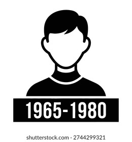 Silhouette portrait highlights decade era design with bold typography