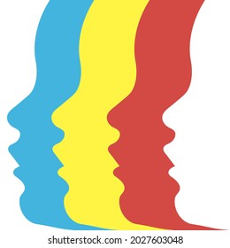 Silhouette de un retrato de un hombre de perfil. Estilo plano. Icono de negocio. Colección de vectores. Hermosa cara. La belleza facial. Elemento de diseño.