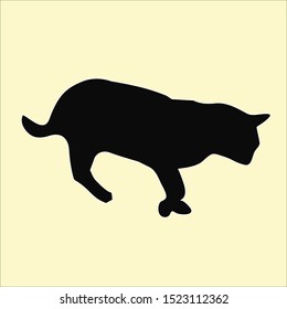 Silhouette in a pose with a clenched paw