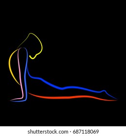 
Silhouette postures yoga vector