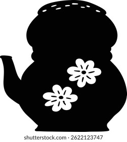 	
silhouette of a pot white background
