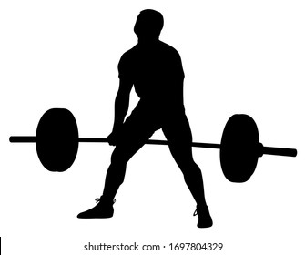 silhouette of a powerlifting athlete vector illustration