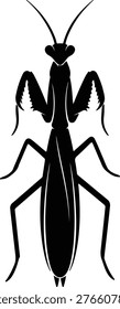 Silhouette of a praying mantis insect top view isolated vector design
