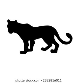 Silhouette of a predatory animal panther, cheetah, lioness. Vector graphics.