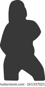 Silhouette of Pregnant Female. Vector Illustration on White Background.