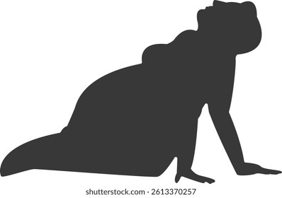 Silhouette of Pregnant Female. Vector Illustration on White Background.