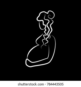 
silhouette of the pregnant vector