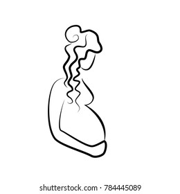 
silhouette of the pregnant vector