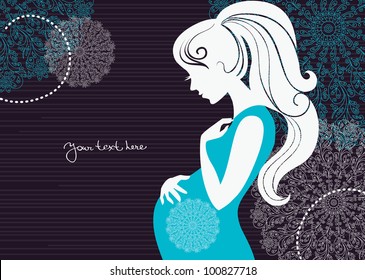 Silhouette of pregnant woman