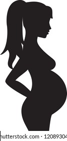 Silhouette of the pregnant woman