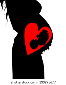 silhouette of a pregnant woman