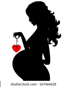 Silhouette of pregnant woman 