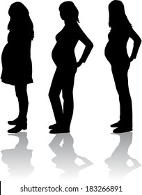 Silhouette of the pregnant woman 