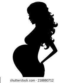 Silhouette of pregnant woman 