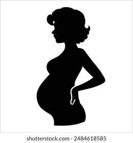 a silhouette of a pregnant woman