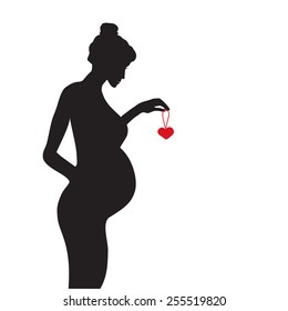 Silhouette of pregnant woman