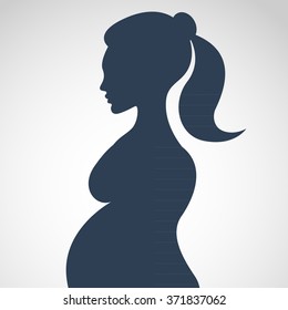 Silhouette of the pregnant woman