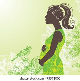 Silhouette of pregnant woman